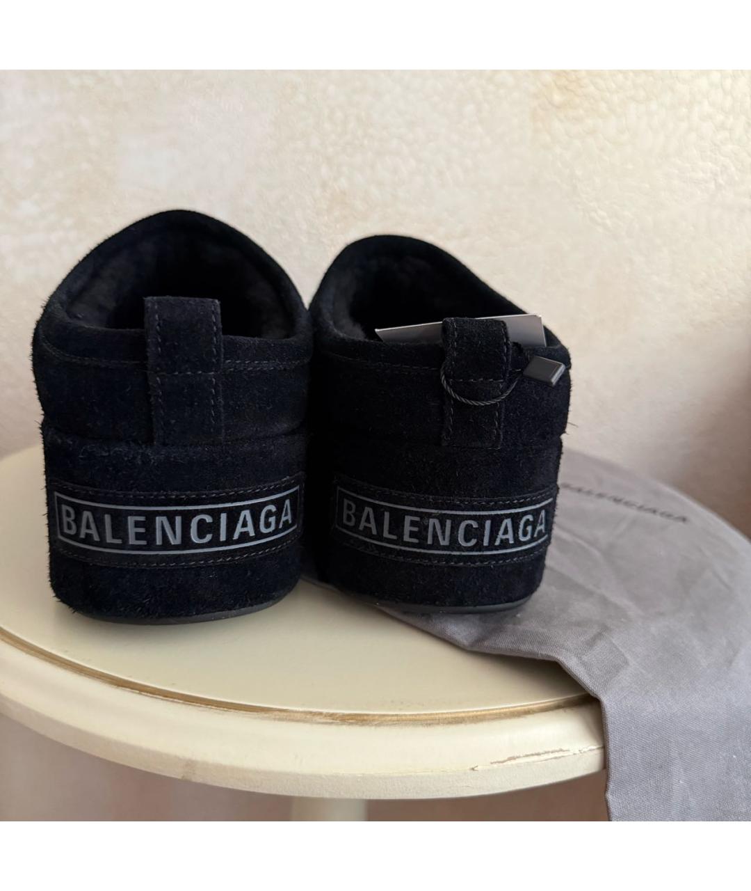 BALENCIAGA Черные кожаные мюли, фото 4