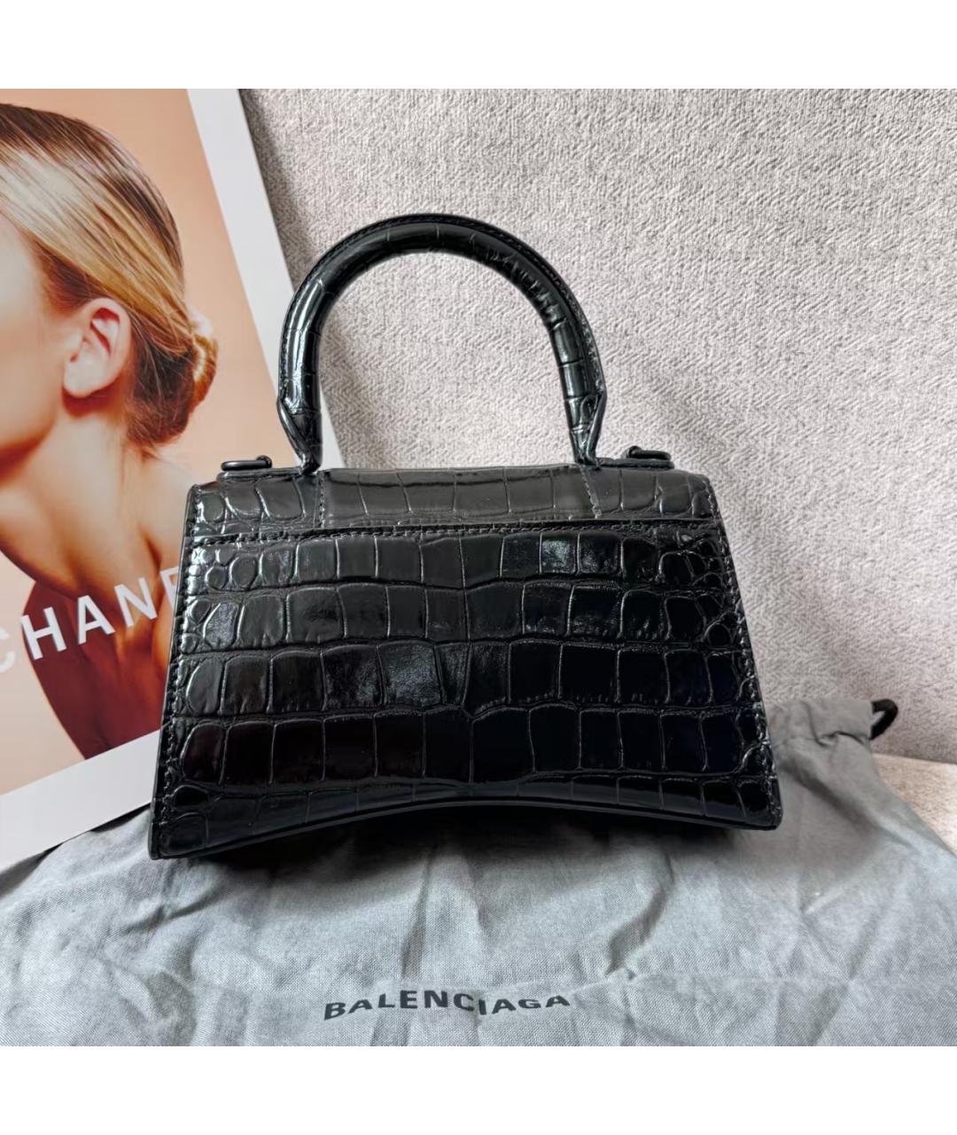 BALENCIAGA Черная кожаная сумка через плечо, фото 3