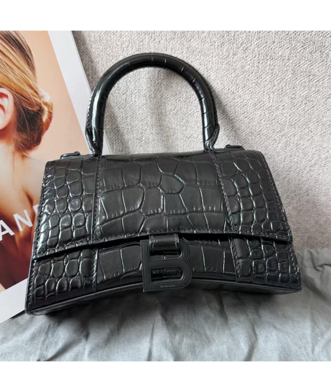 BALENCIAGA Черная кожаная сумка через плечо, фото 4