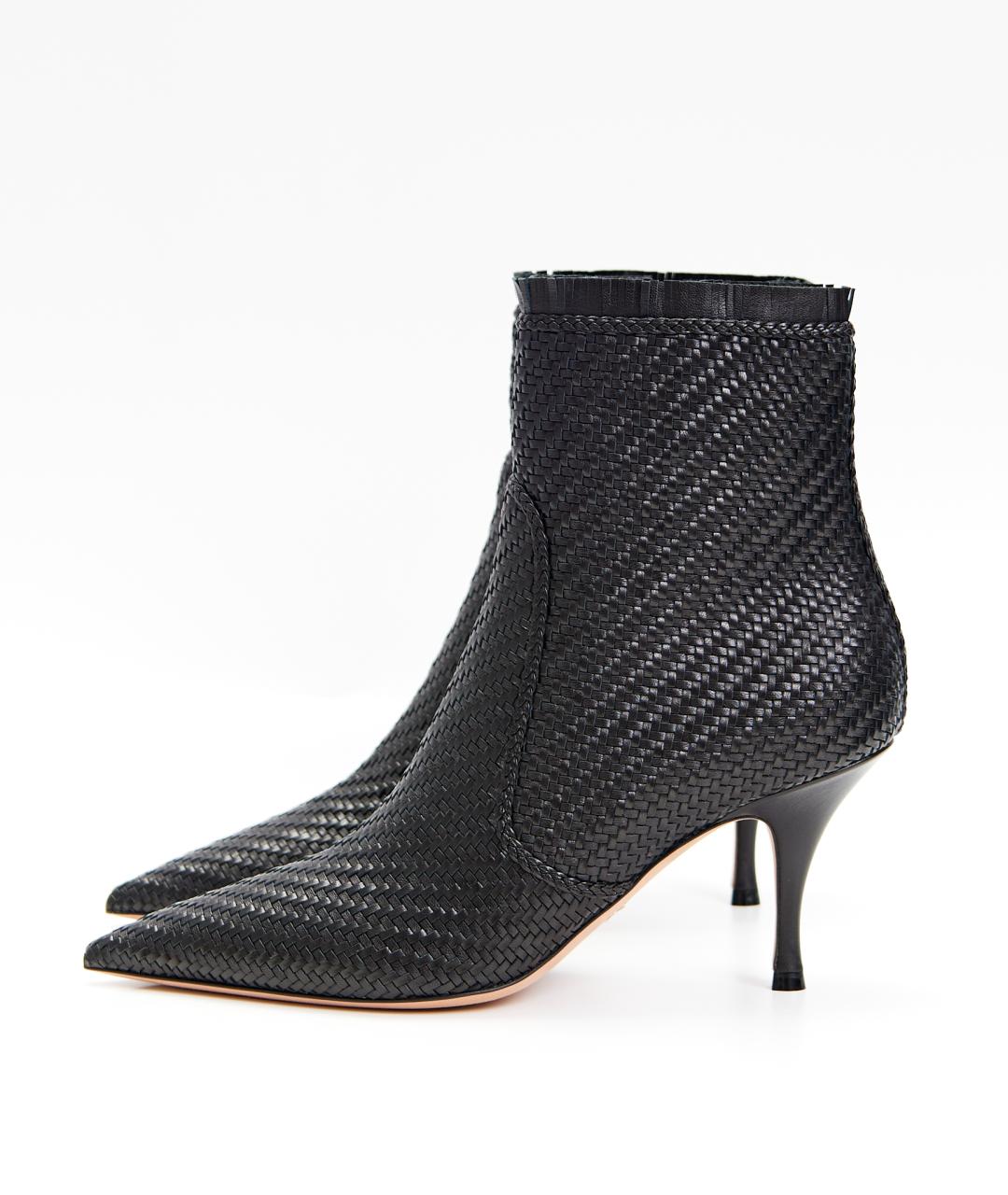 CHRISTIAN DIOR Черные кожаные ботильоны, фото 3
