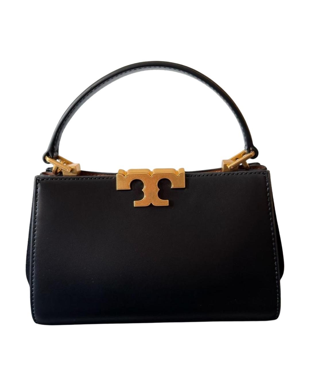 TORY BURCH Черная кожаная сумка с короткими ручками, фото 1