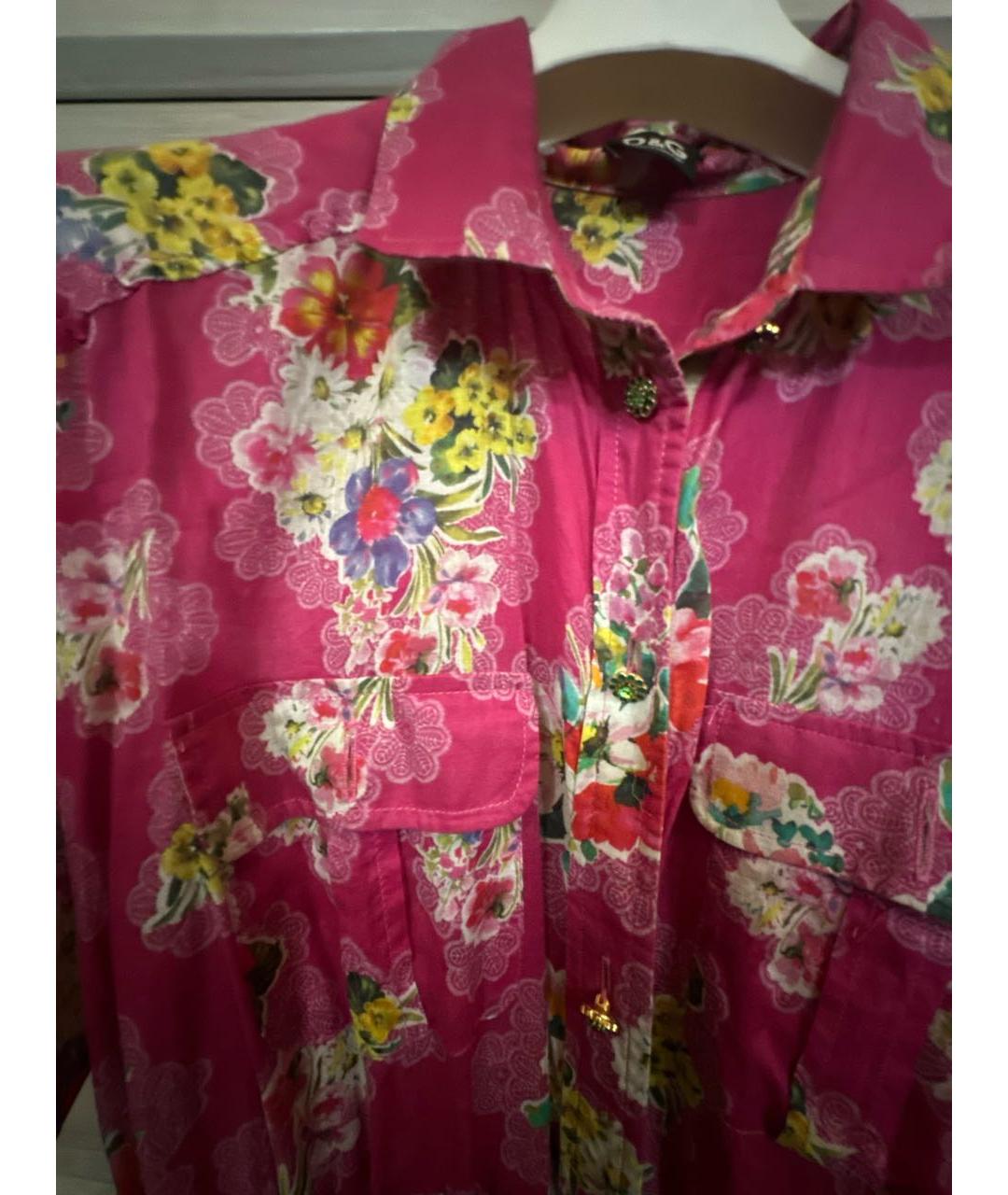 DOLCE&GABBANA Фуксия хлопковое повседневное платье, фото 4