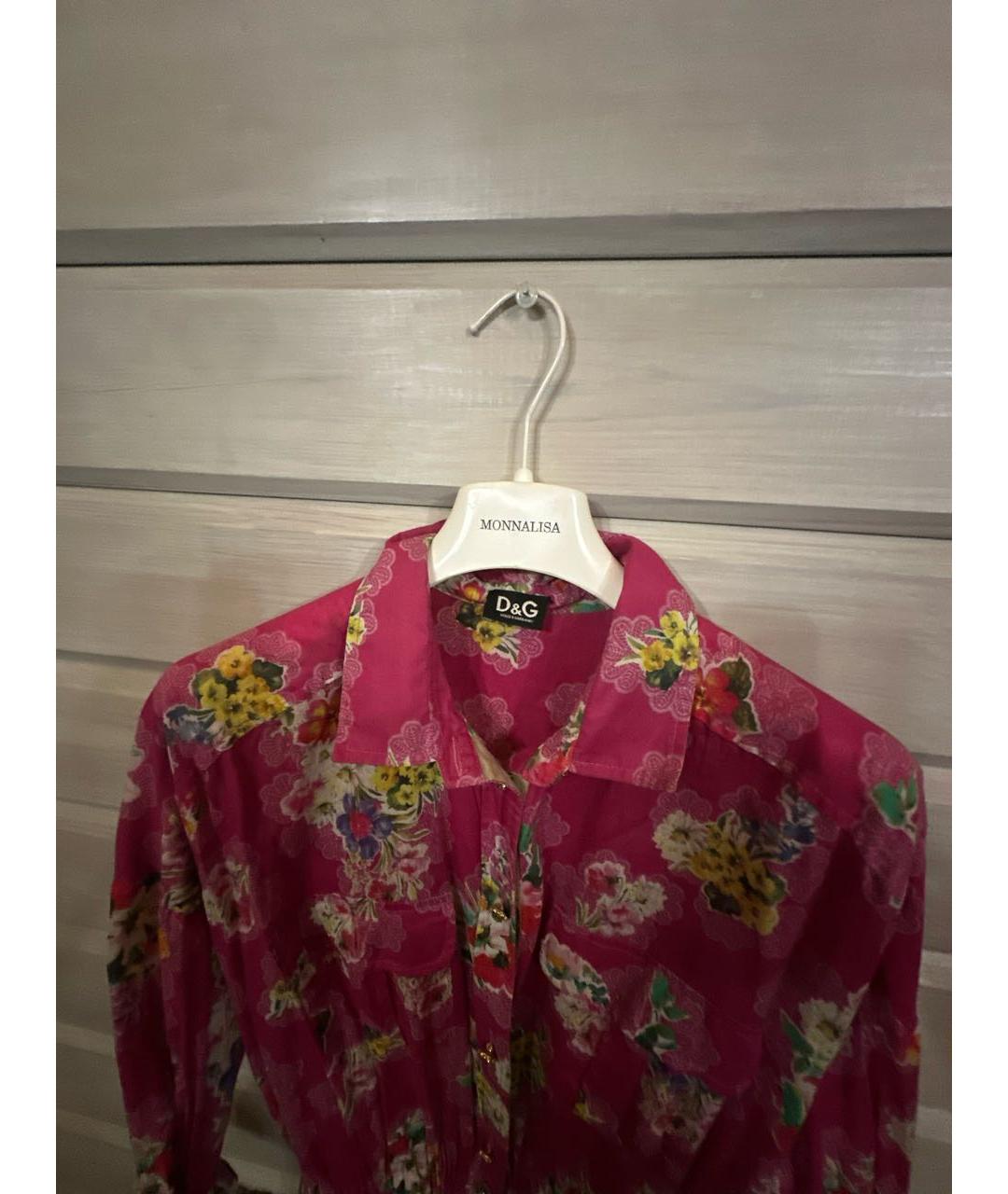 DOLCE&GABBANA Фуксия хлопковое повседневное платье, фото 3
