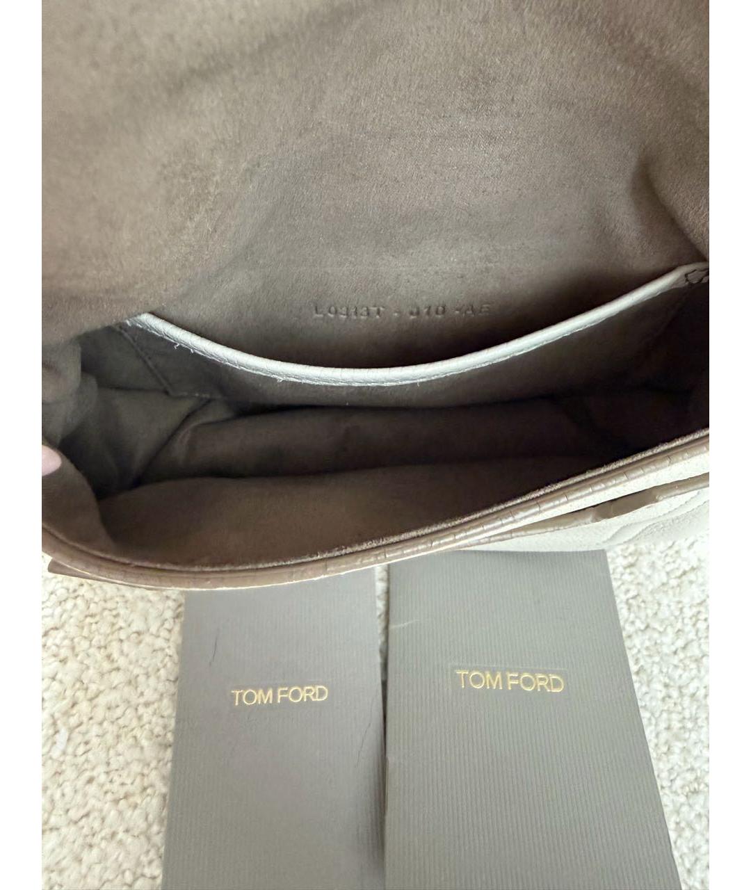 TOM FORD Белая кожаная сумка через плечо, фото 5