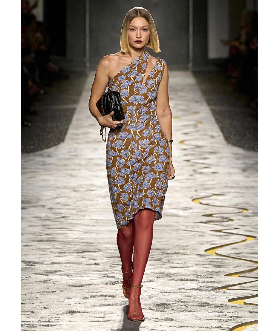 VERSACE Мульти вискозное коктейльное платье, фото 2