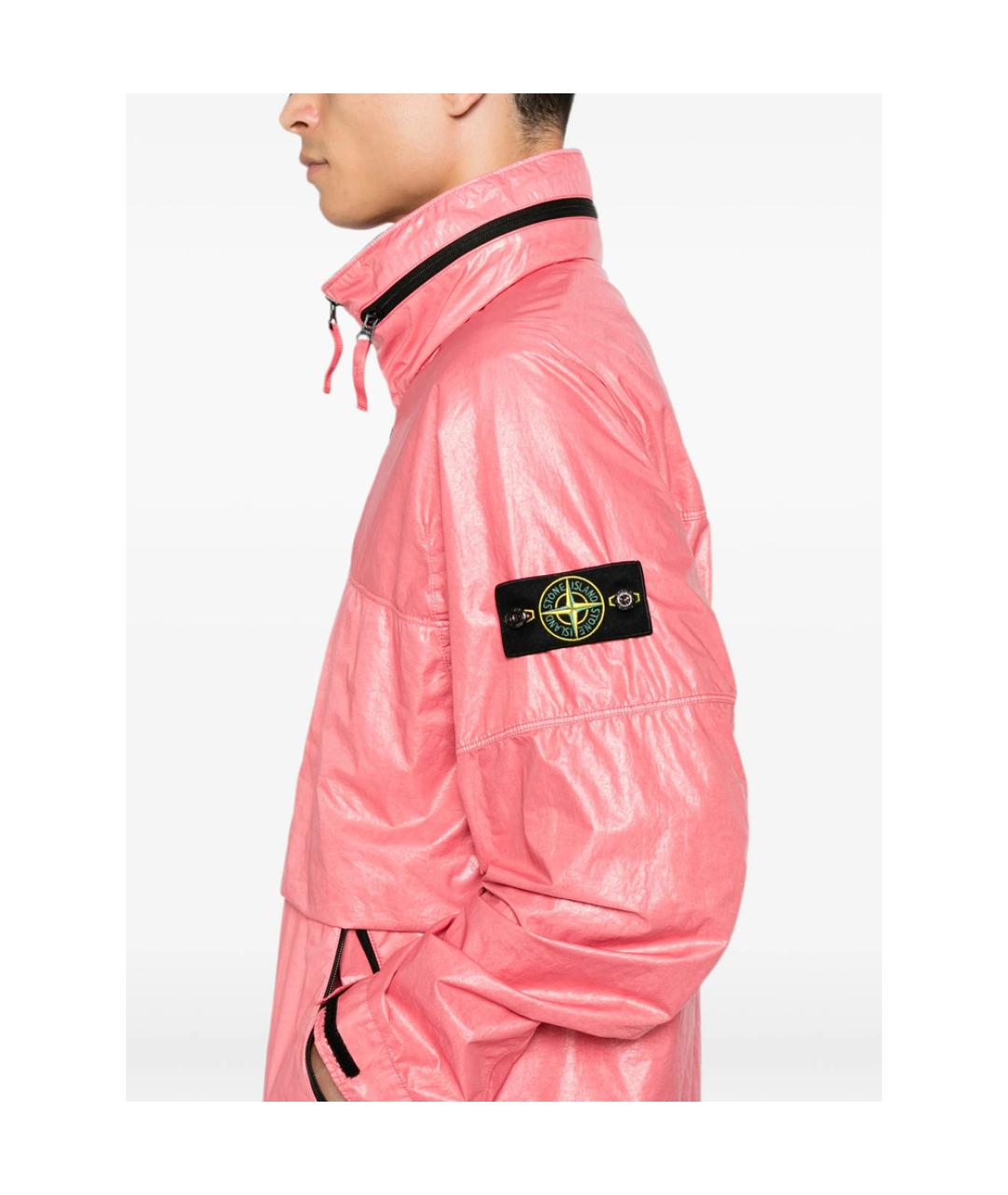 STONE ISLAND Розовая полиамидовая куртка, фото 4