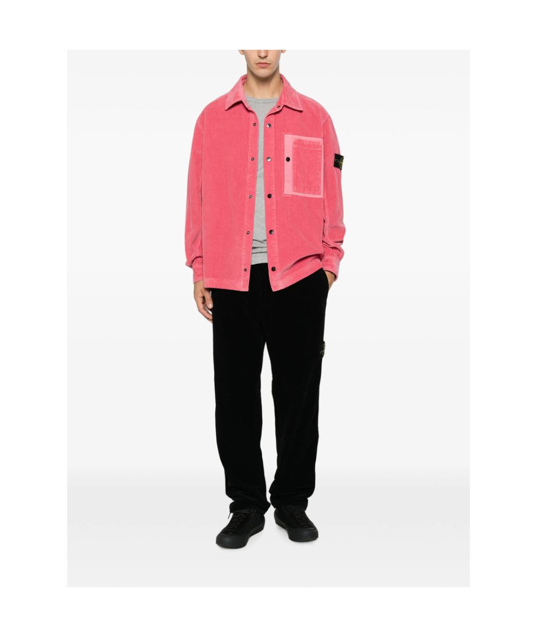 STONE ISLAND Розовая хлопковая кэжуал рубашка, фото 3