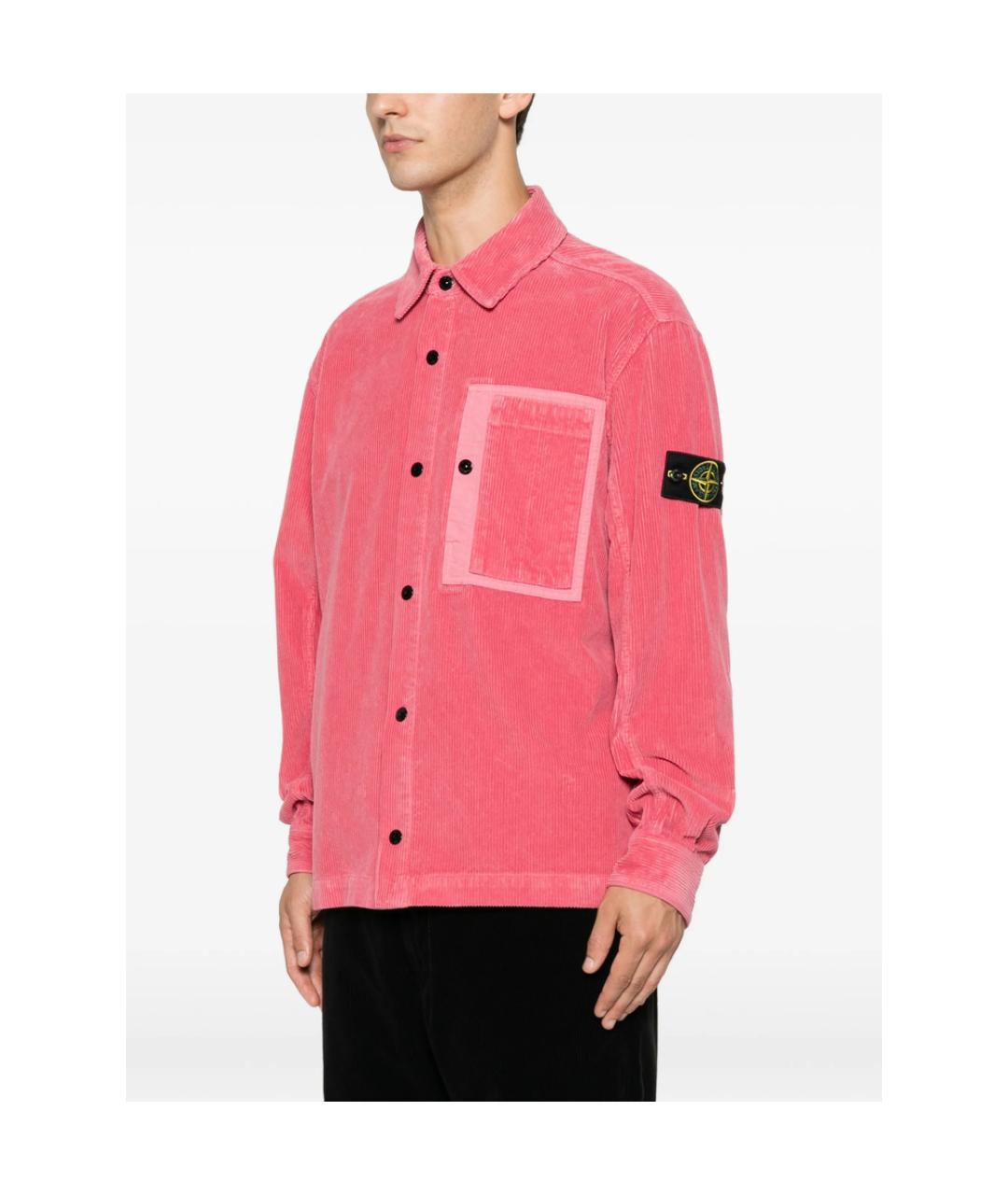 STONE ISLAND Розовая хлопковая кэжуал рубашка, фото 2