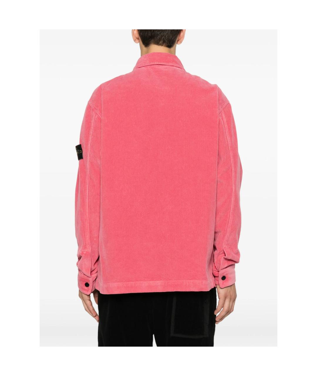 STONE ISLAND Розовая хлопковая кэжуал рубашка, фото 4
