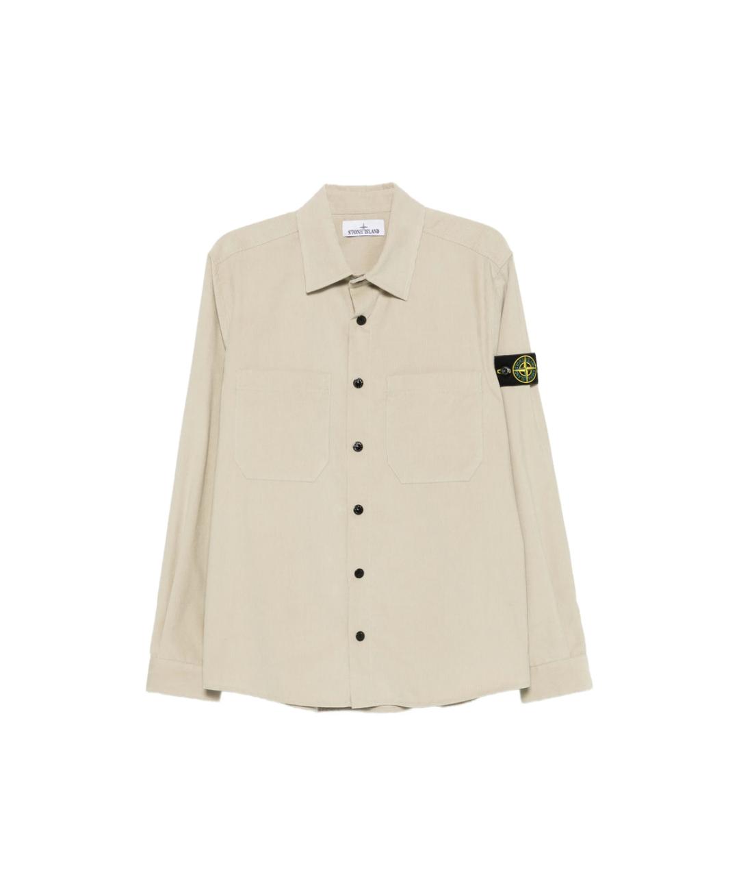 STONE ISLAND Бежевая хлопковая кэжуал рубашка, фото 1