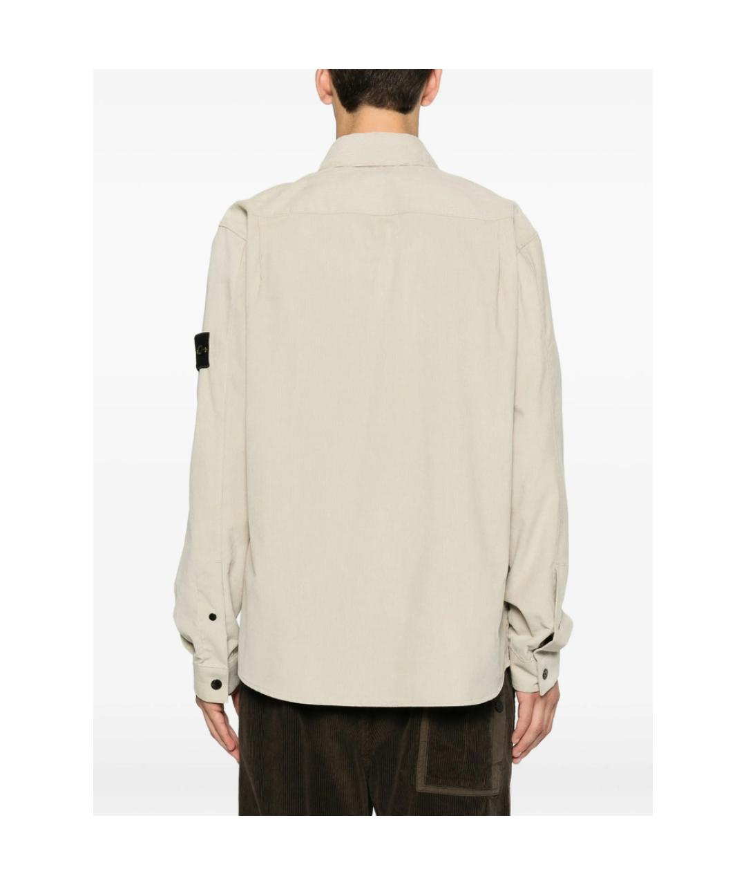 STONE ISLAND Бежевая хлопковая кэжуал рубашка, фото 3