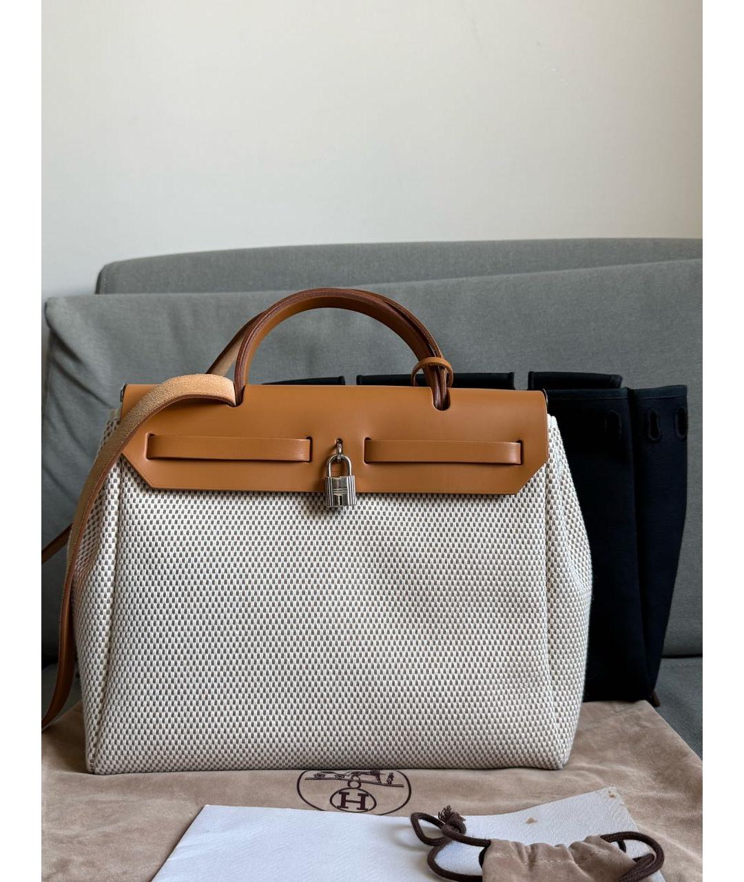 HERMES Коричневая кожаная сумка тоут, фото 3