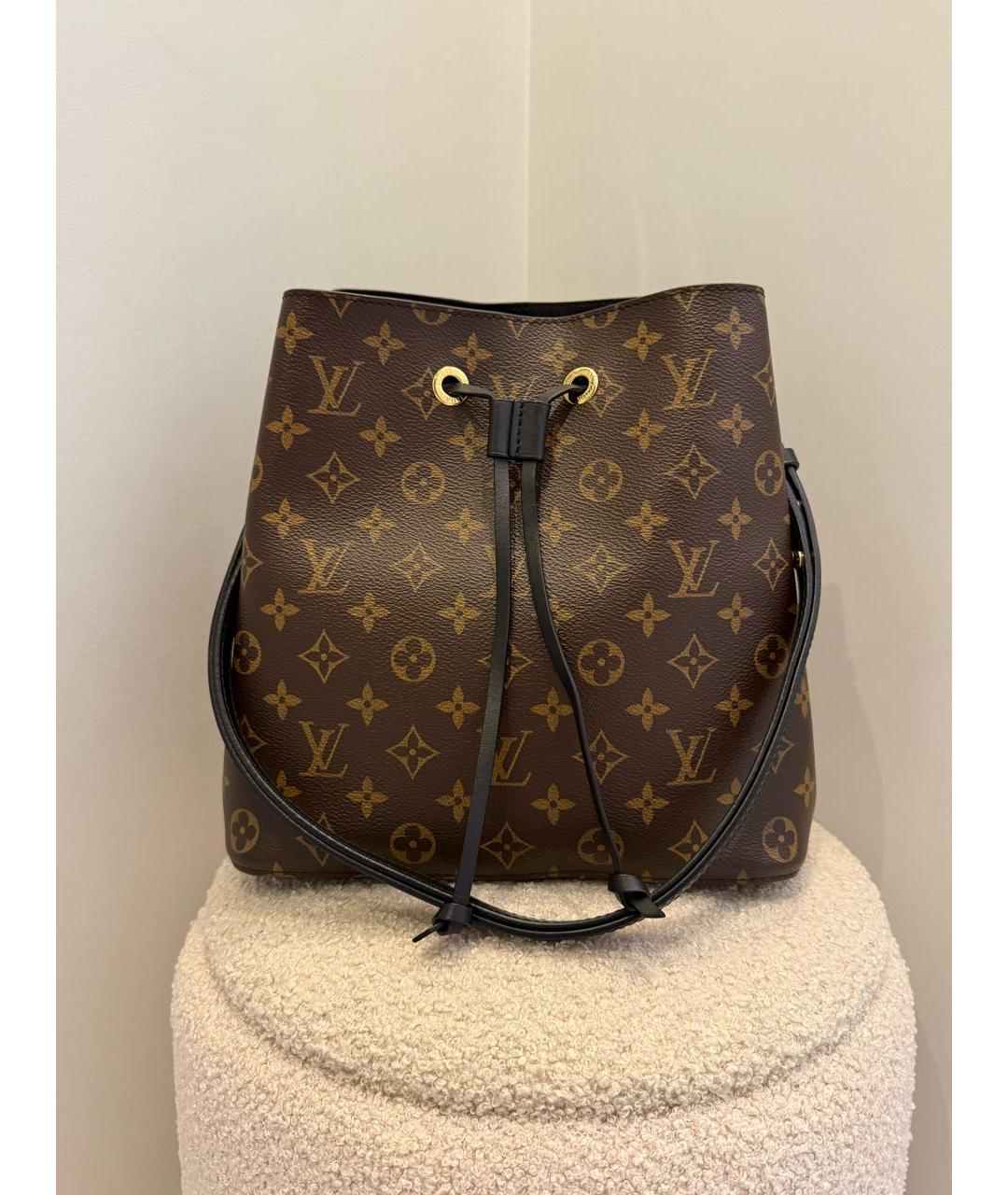 LOUIS VUITTON Коричневая кожаная сумка тоут, фото 9