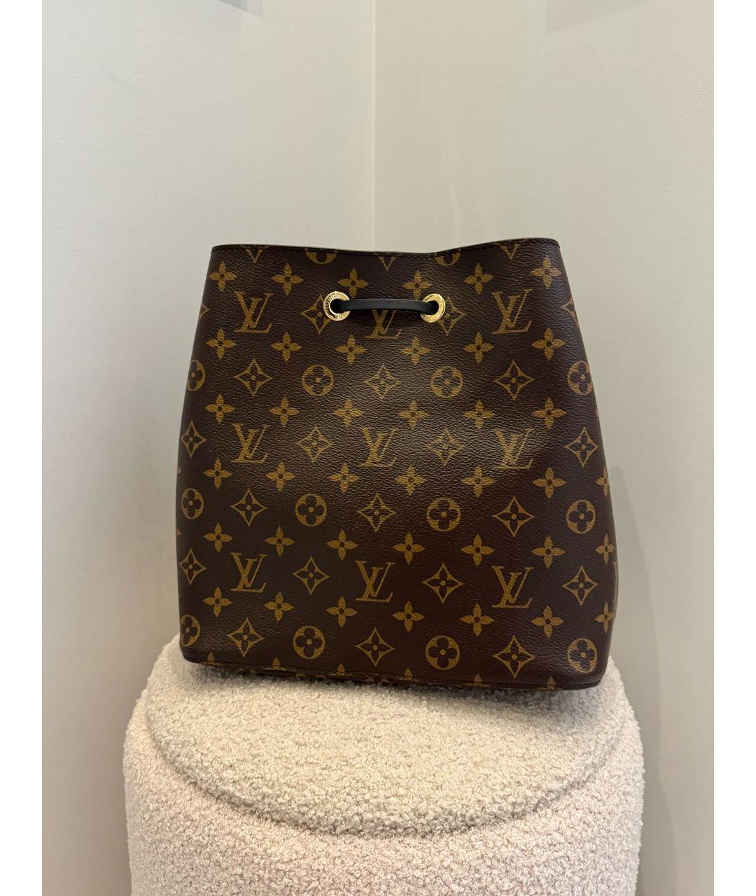LOUIS VUITTON Коричневая кожаная сумка тоут, фото 2