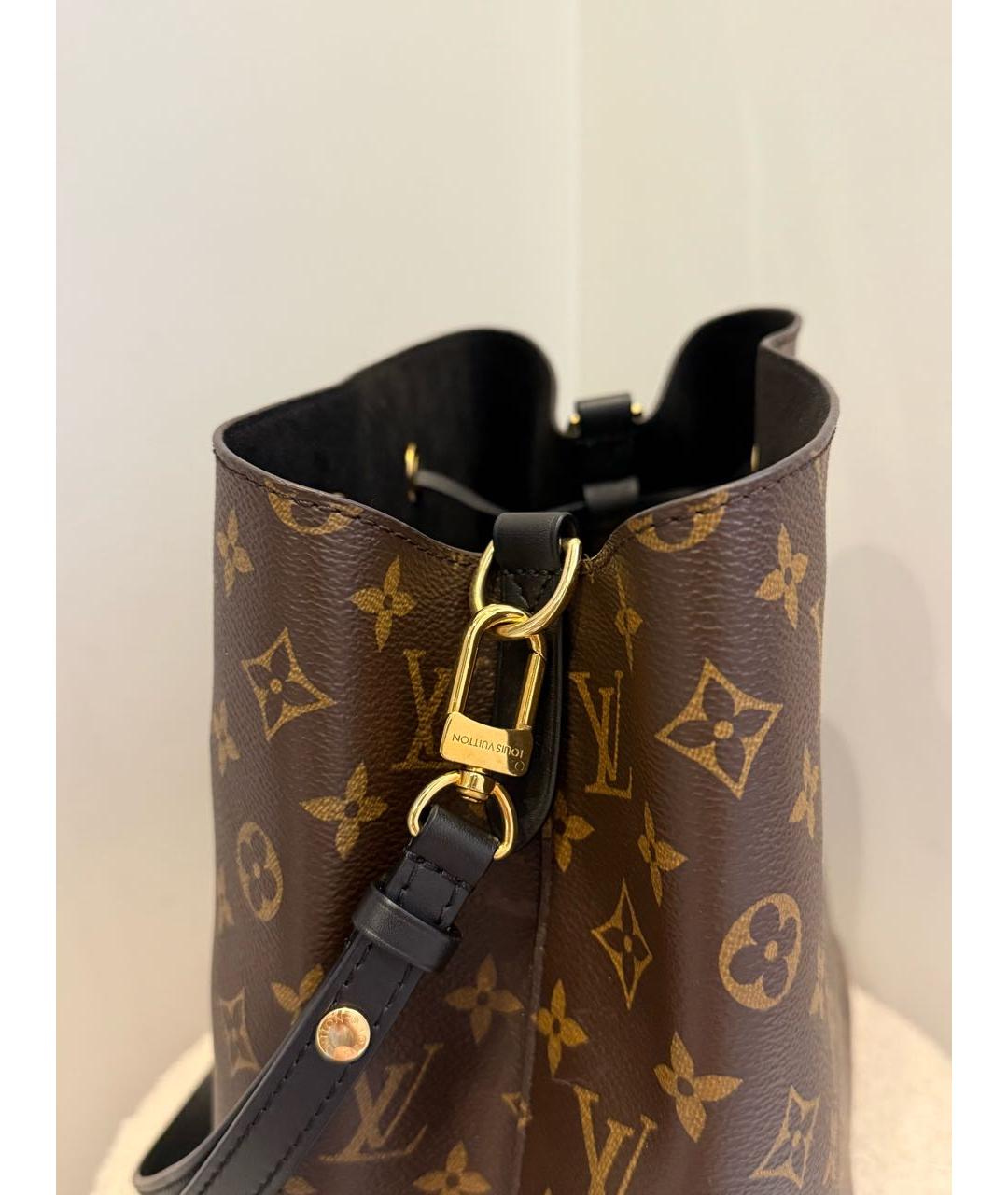 LOUIS VUITTON Коричневая кожаная сумка тоут, фото 7