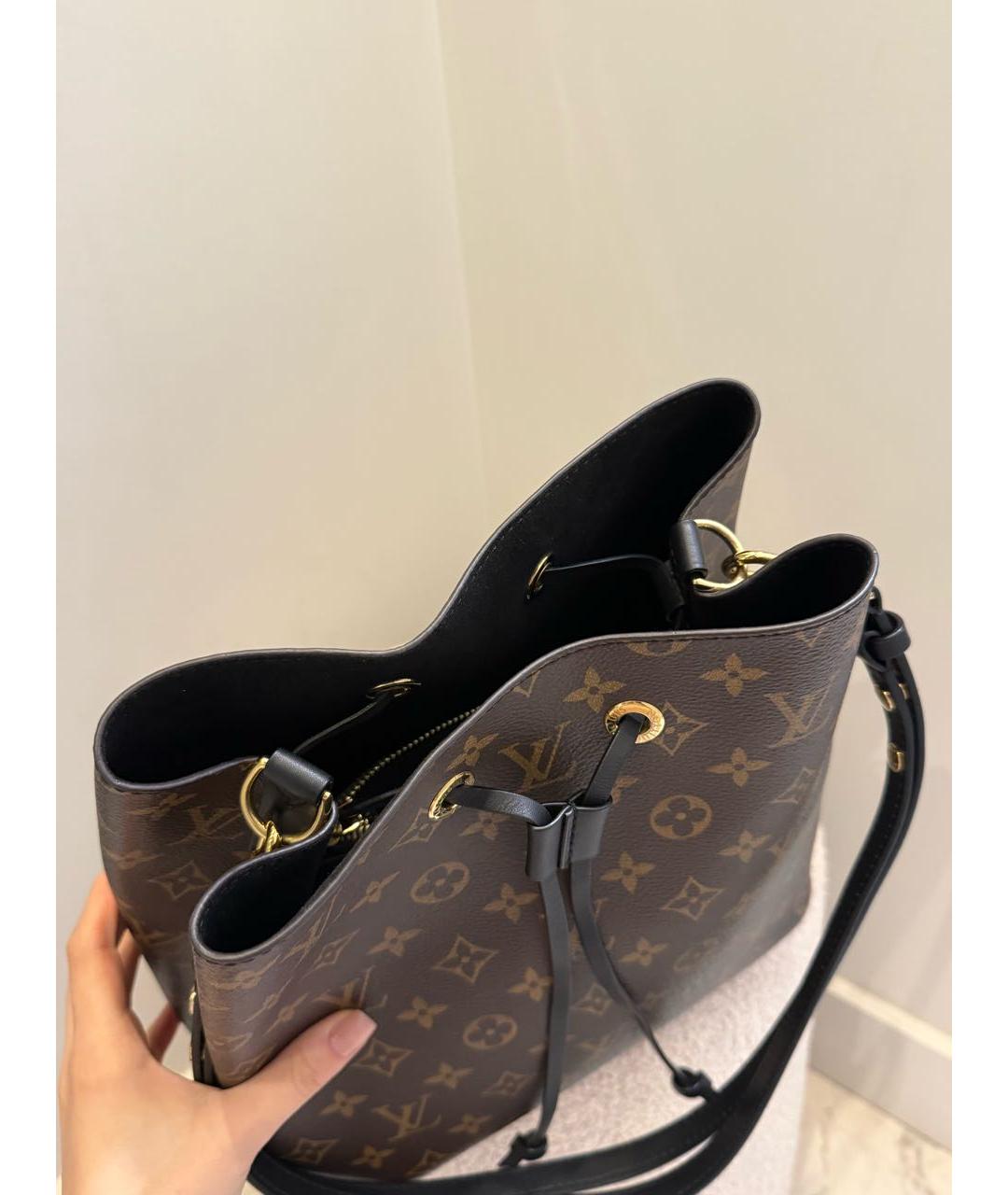 LOUIS VUITTON Коричневая кожаная сумка тоут, фото 6