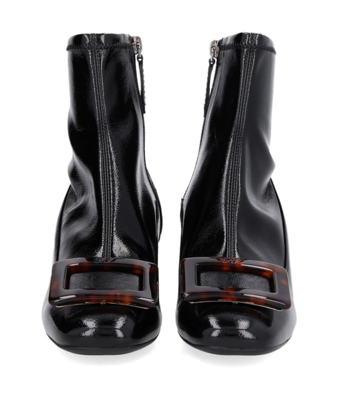 ROGER VIVIER Черные кожаные ботинки, фото 5
