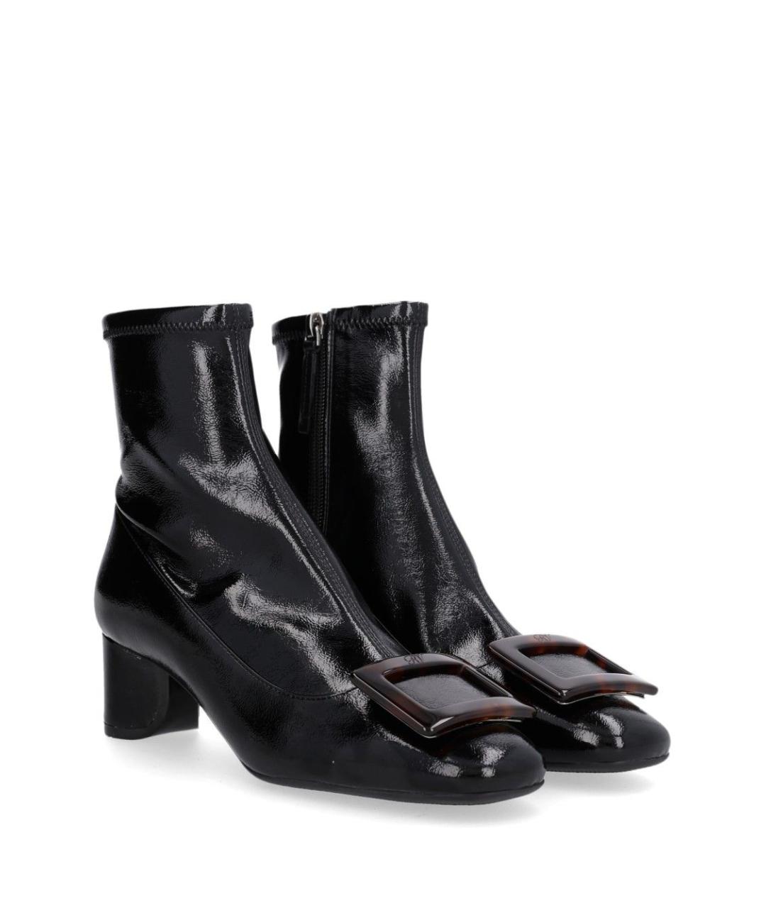 ROGER VIVIER Черные кожаные ботинки, фото 2