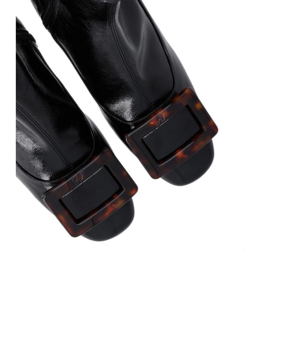 ROGER VIVIER Черные кожаные ботинки, фото 4