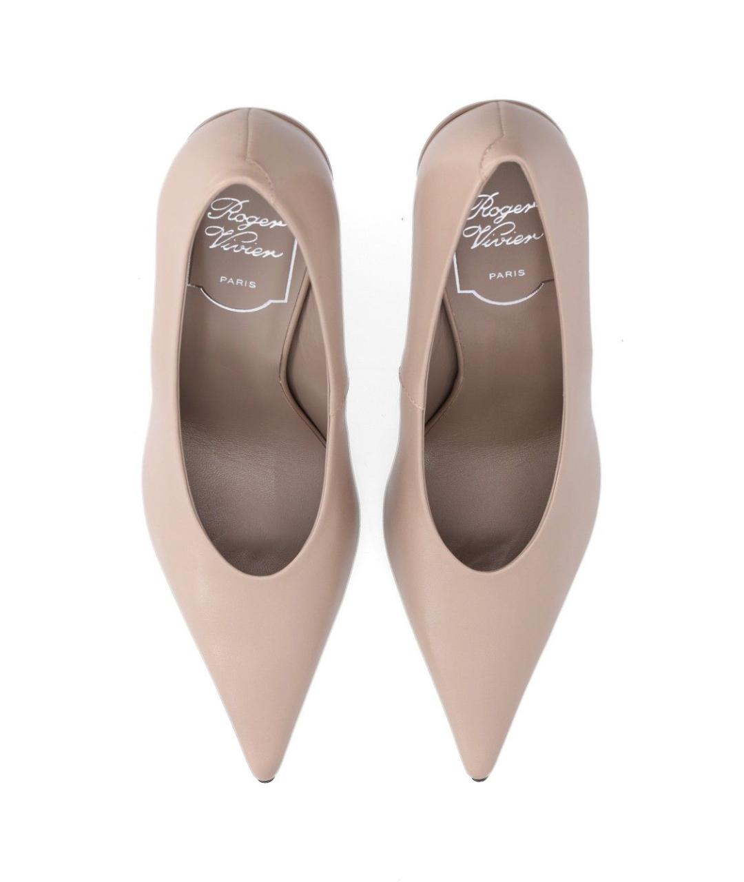ROGER VIVIER Бежевые кожаные туфли, фото 4