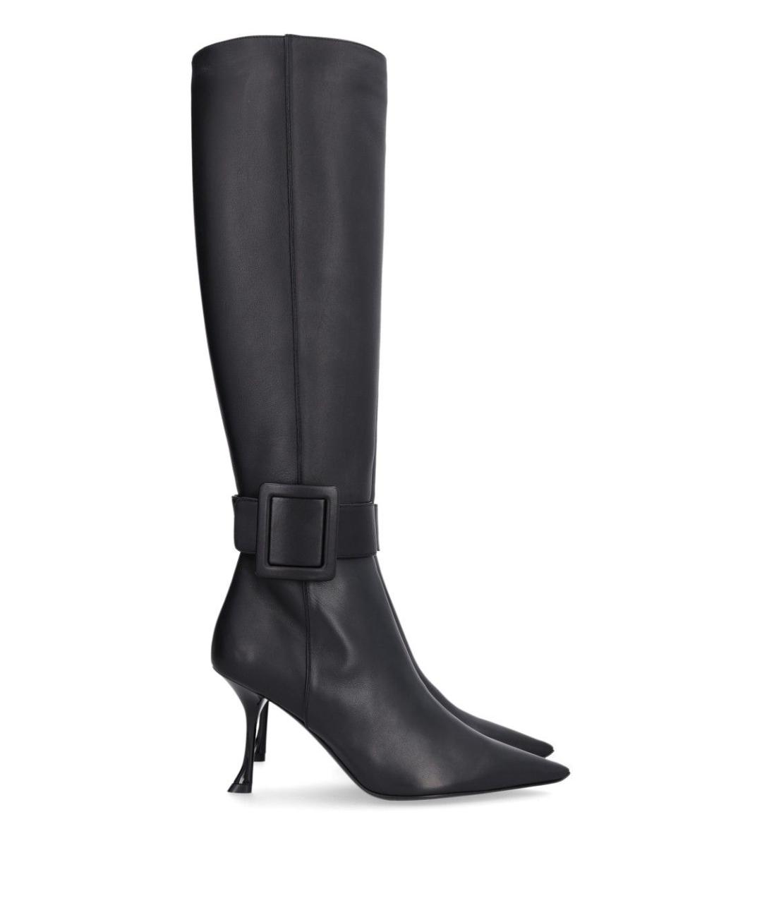 ROGER VIVIER Черные кожаные сапоги, фото 1