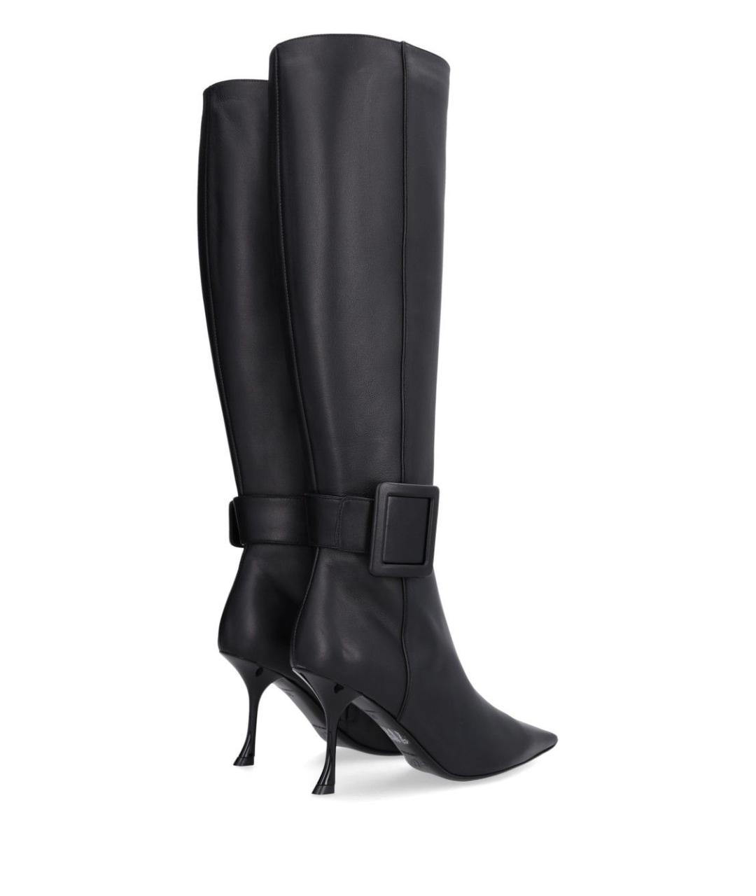 ROGER VIVIER Черные кожаные сапоги, фото 3