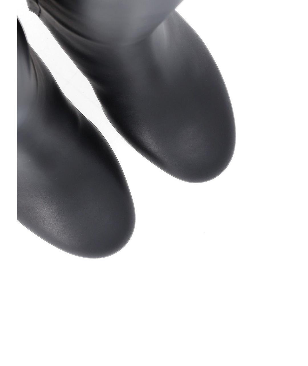 FERRAGAMO Черные кожаные сапоги, фото 4
