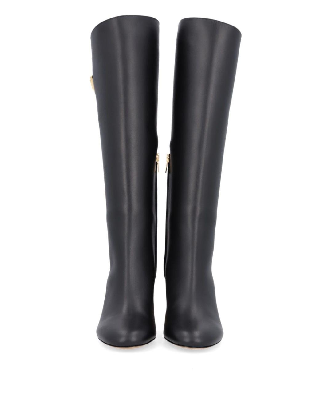 FERRAGAMO Черные кожаные сапоги, фото 5