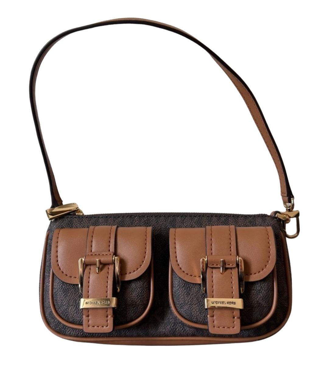 MICHAEL KORS Коричневая сумка с короткими ручками из канвы, фото 1