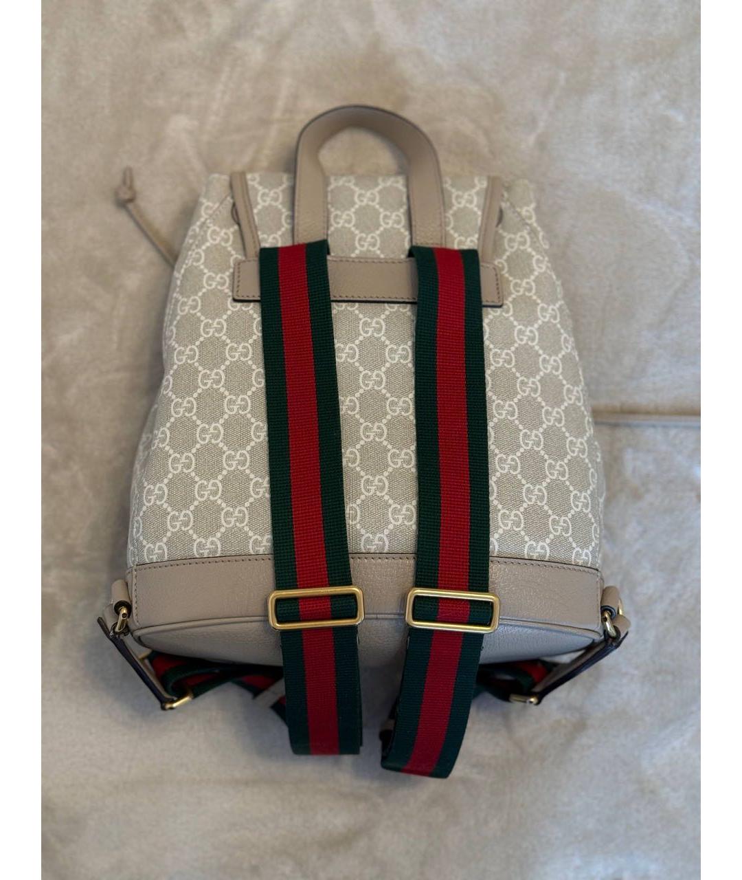 GUCCI Бежевый кожаный рюкзак, фото 3