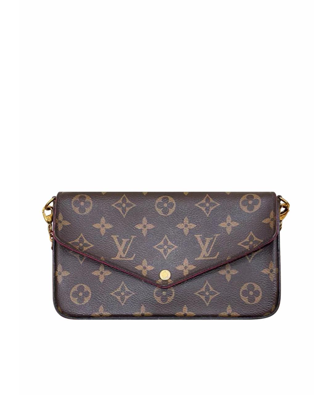 LOUIS VUITTON Коричневая кожаная сумка через плечо, фото 1