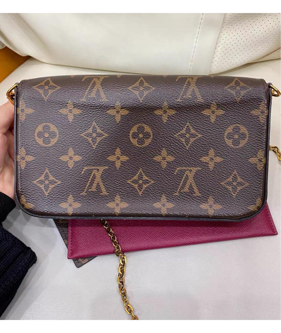 LOUIS VUITTON Коричневая кожаная сумка через плечо, фото 2