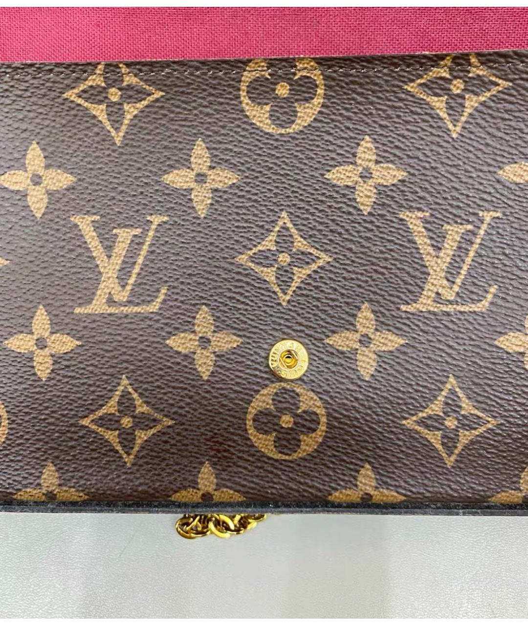 LOUIS VUITTON Коричневая кожаная сумка через плечо, фото 7