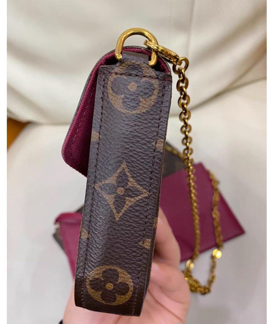 LOUIS VUITTON Коричневая кожаная сумка через плечо, фото 6