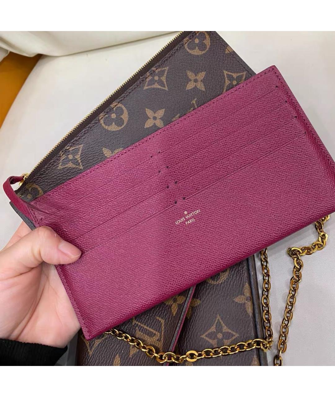 LOUIS VUITTON Коричневая кожаная сумка через плечо, фото 8