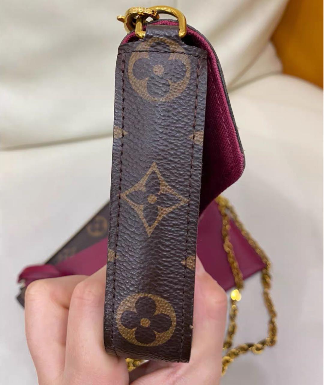 LOUIS VUITTON Коричневая кожаная сумка через плечо, фото 5