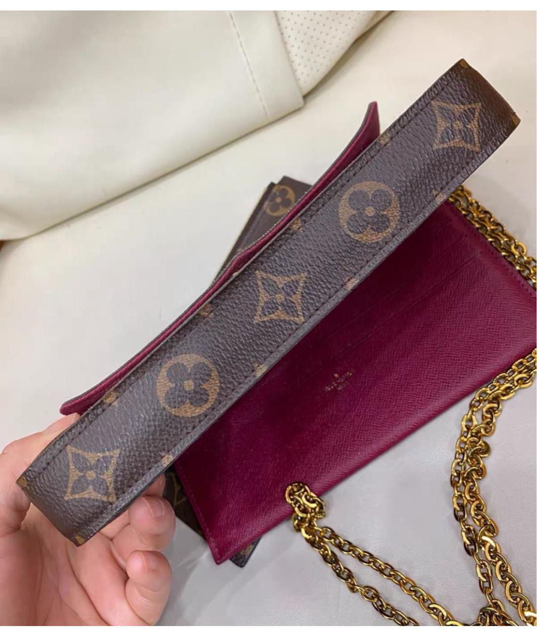 LOUIS VUITTON Коричневая кожаная сумка через плечо, фото 4