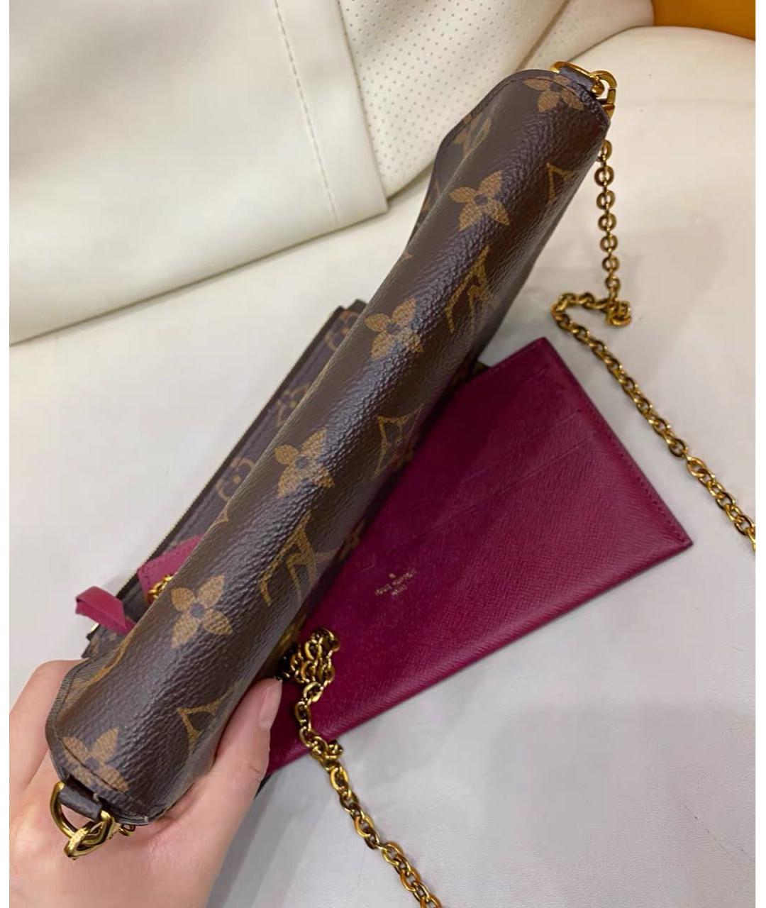 LOUIS VUITTON Коричневая кожаная сумка через плечо, фото 3