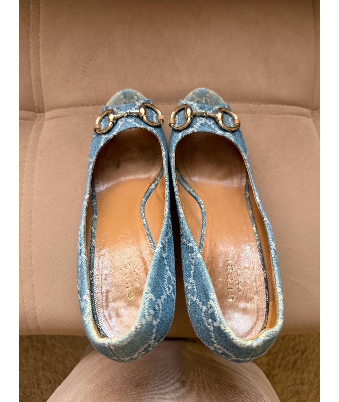 GUCCI Голубые босоножки, фото 3