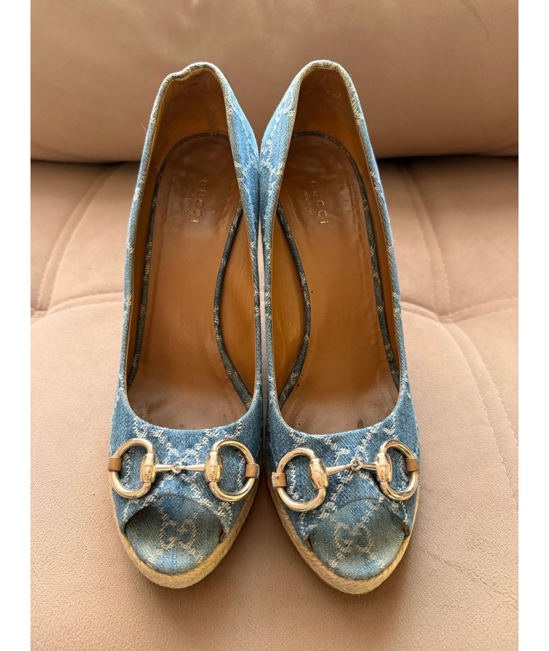 GUCCI Голубые босоножки, фото 2