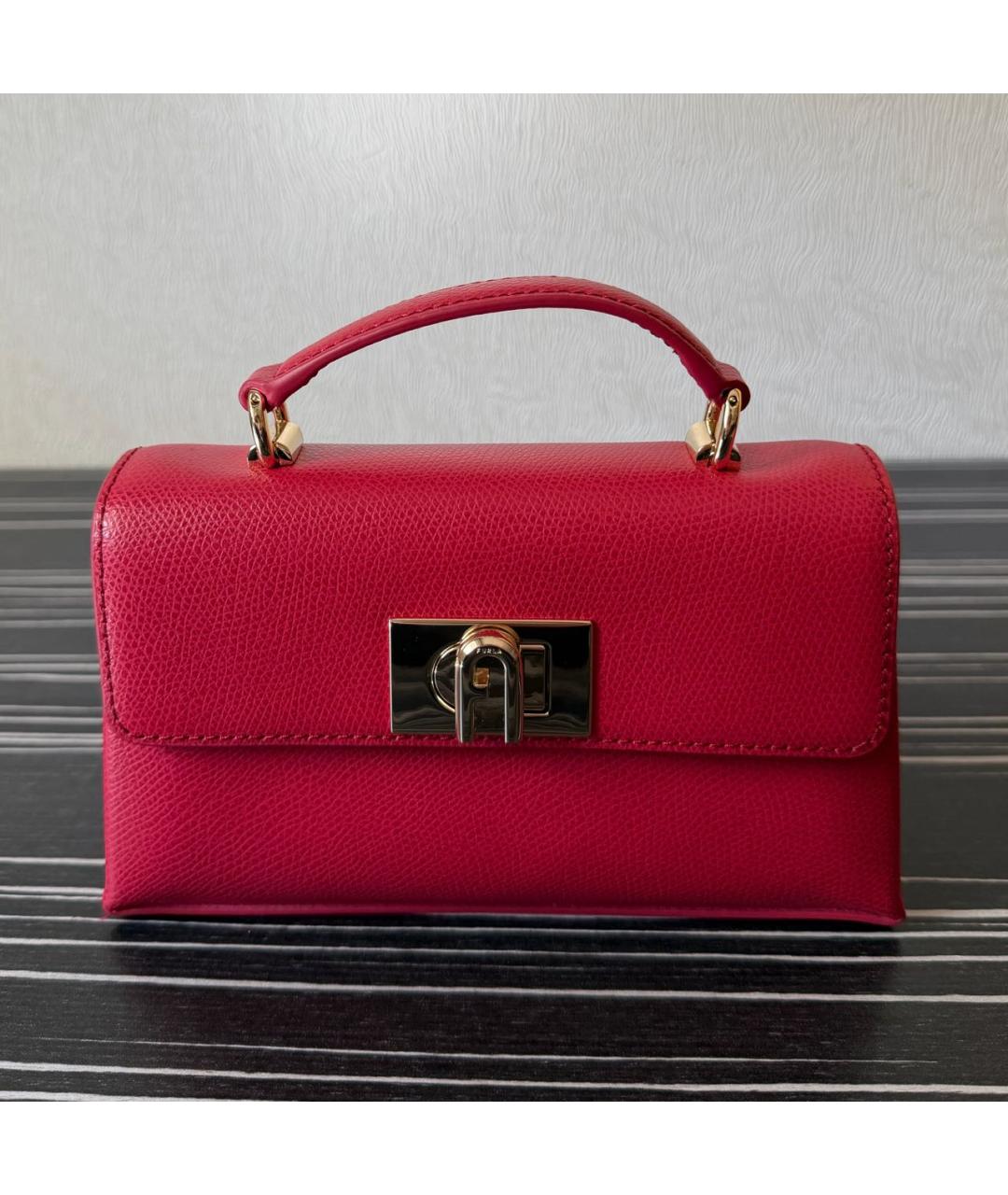 FURLA Красная кожаная сумка через плечо, фото 8