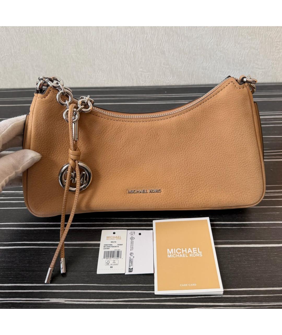 MICHAEL KORS Коричневая замшевая сумка с короткими ручками, фото 5