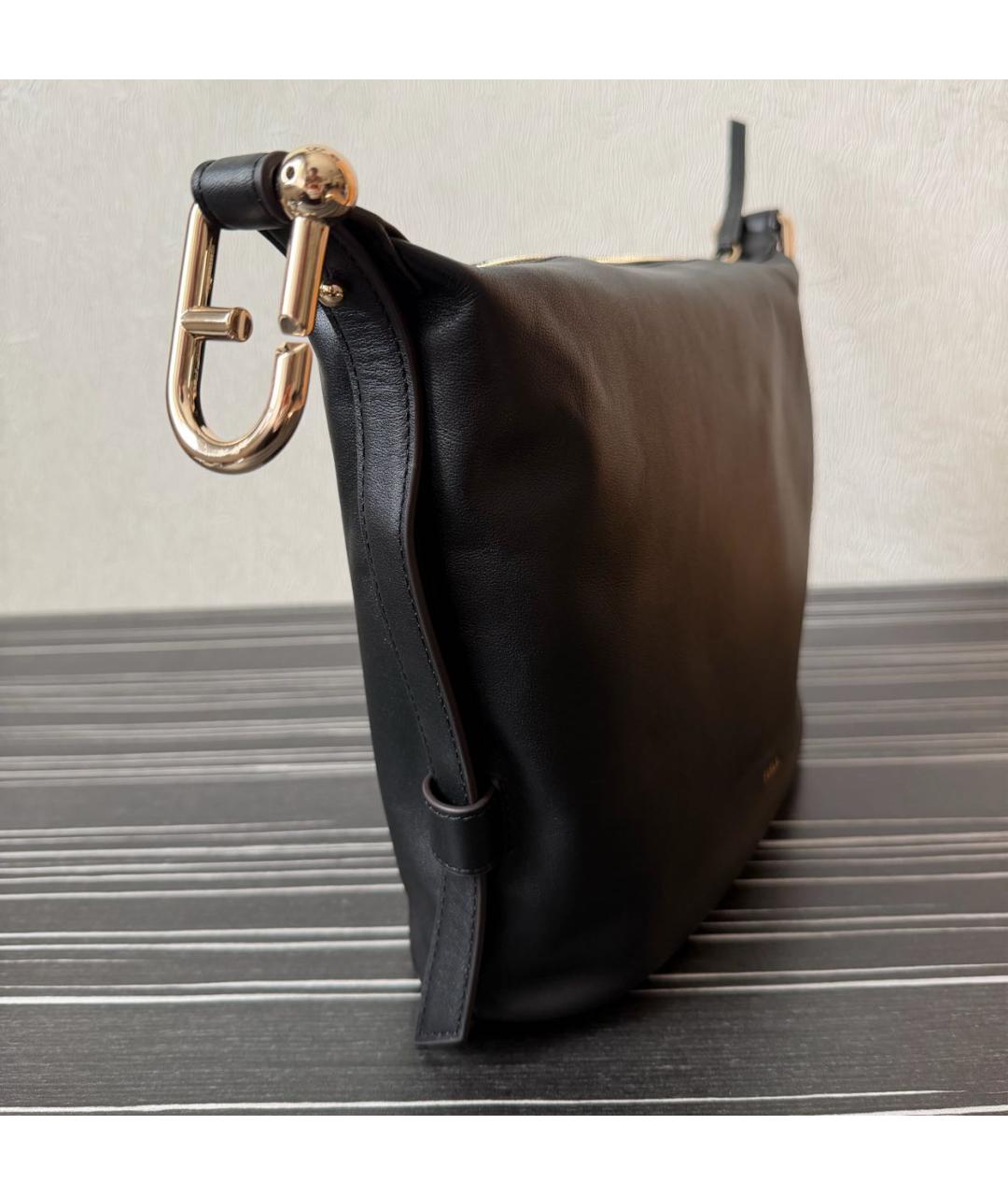 FURLA Черная кожаная сумка через плечо, фото 2