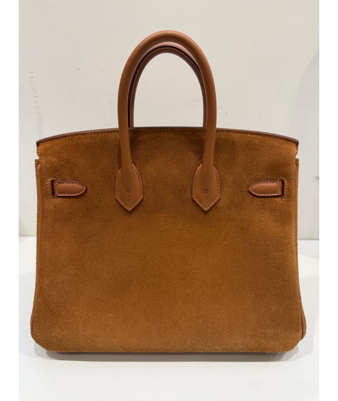 HERMES Коричневая сумка с короткими ручками из экзотической кожи, фото 3