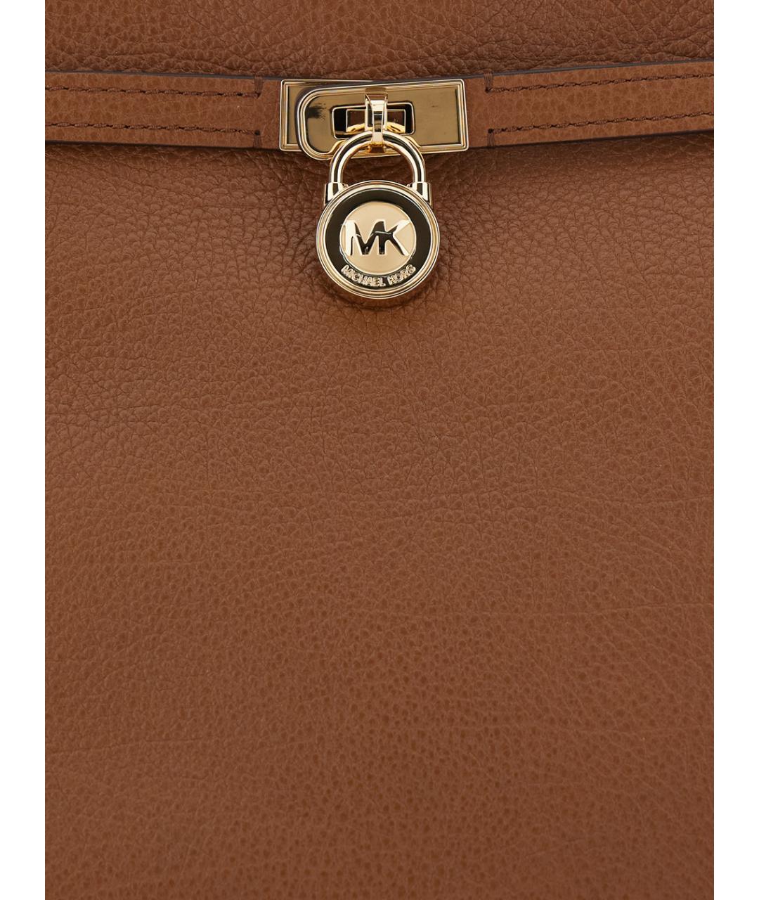 MICHAEL MICHAEL KORS Коричневая кожаная сумка тоут, фото 3