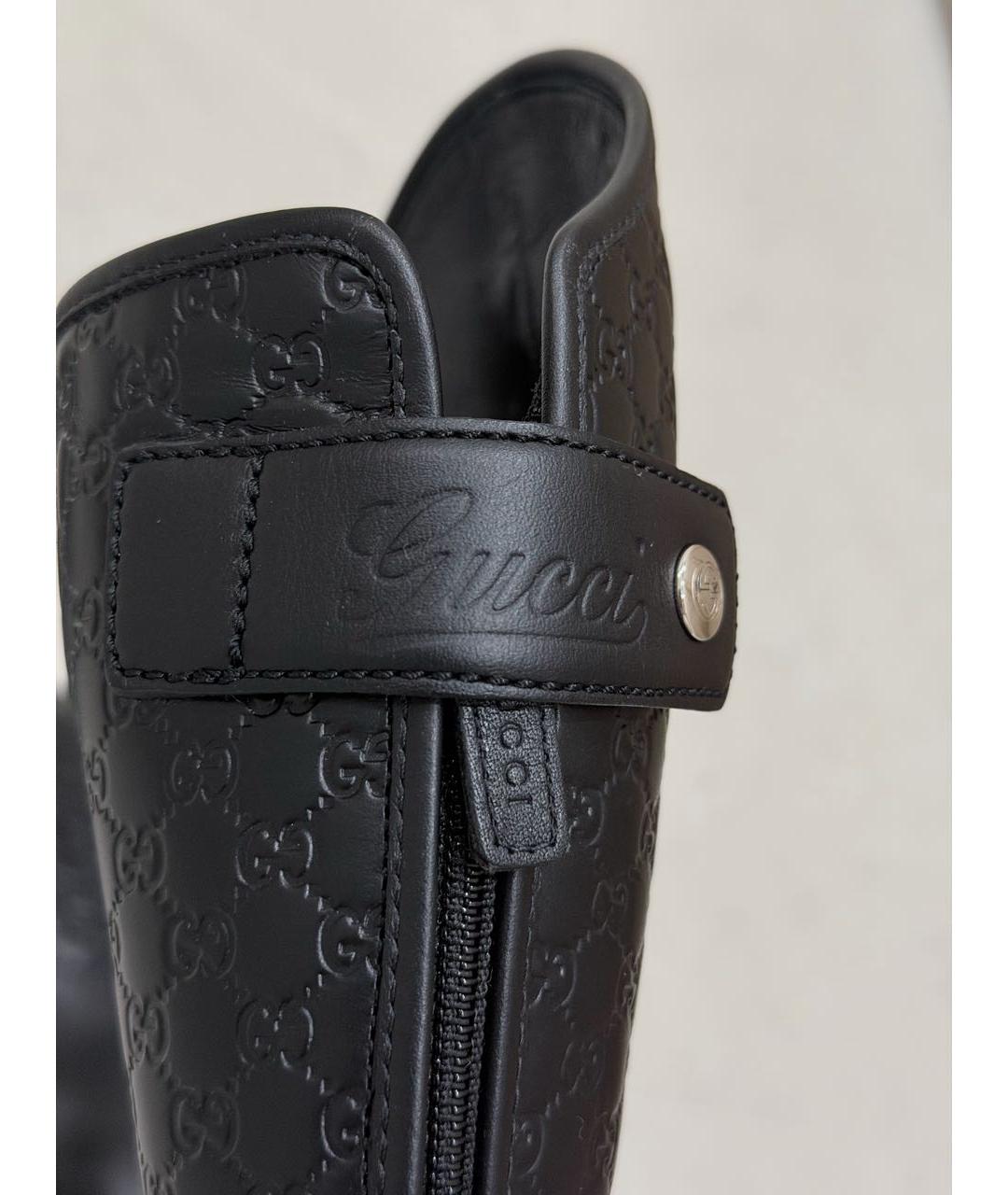 GUCCI Черные кожаные сапоги, фото 5