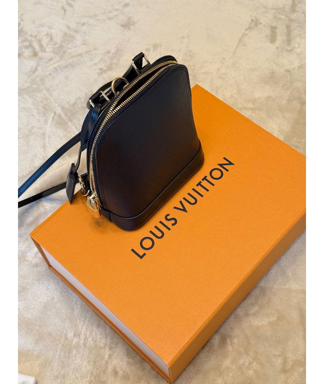 LOUIS VUITTON Черный кожаный рюкзак, фото 8