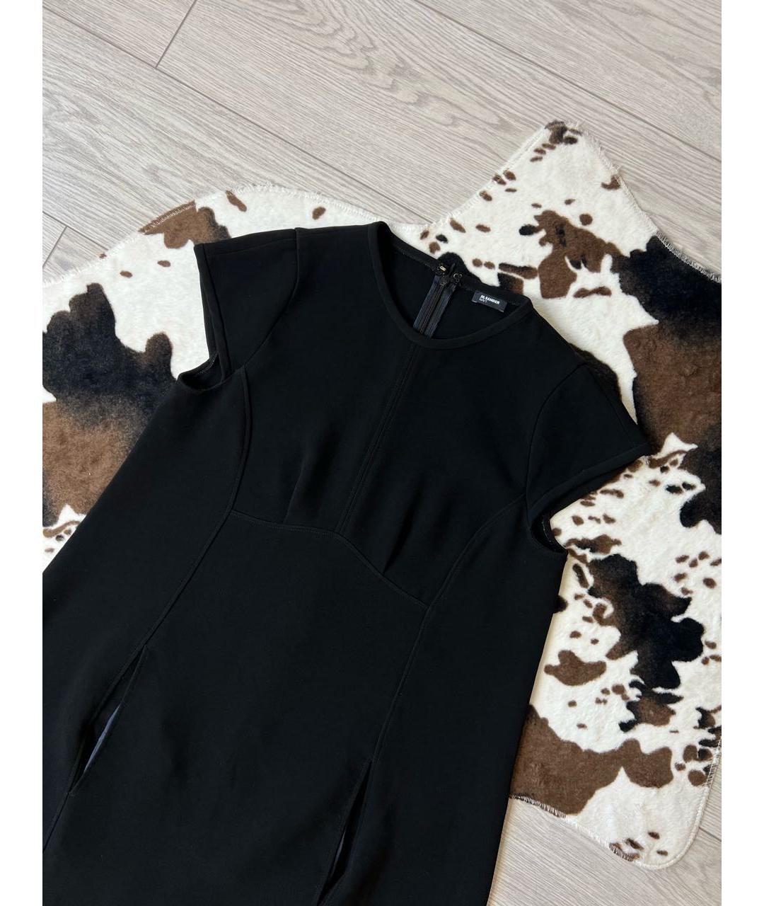 JIL SANDER NAVY Черное полиэстеровое платье, фото 3