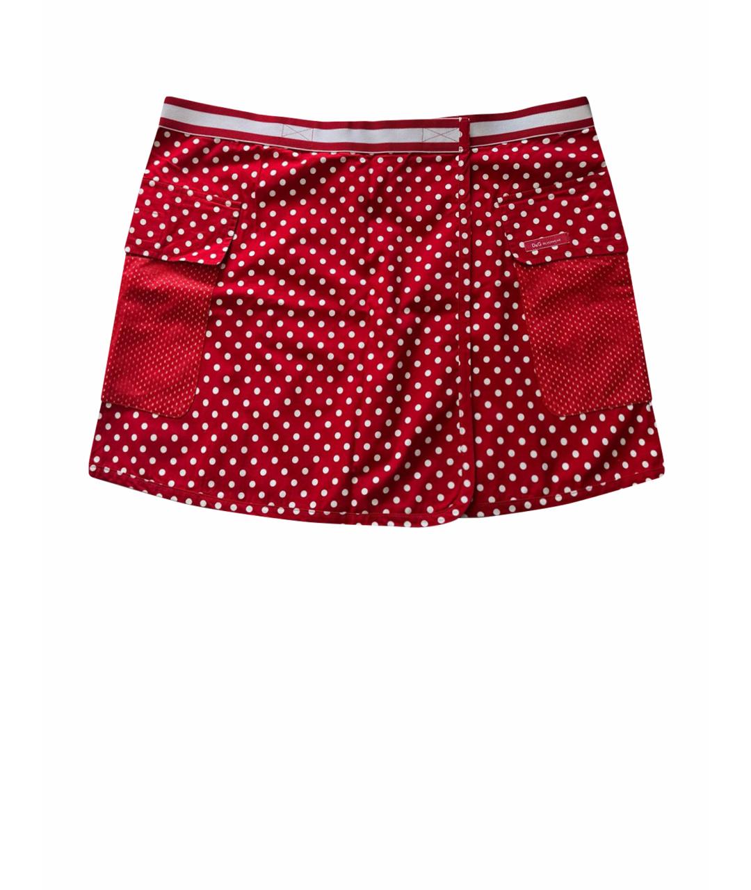DOLCE&GABBANA Красная хлопковая юбка мини, фото 1