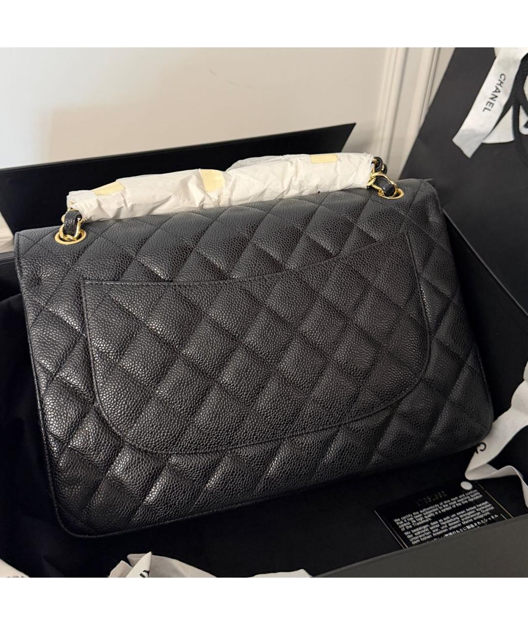 CHANEL Черная кожаная сумка тоут, фото 4